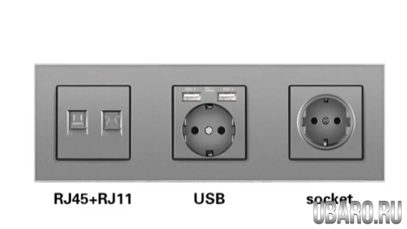 Интернет -телефон-USB-розетка -розетка RJ45RJ11-U1