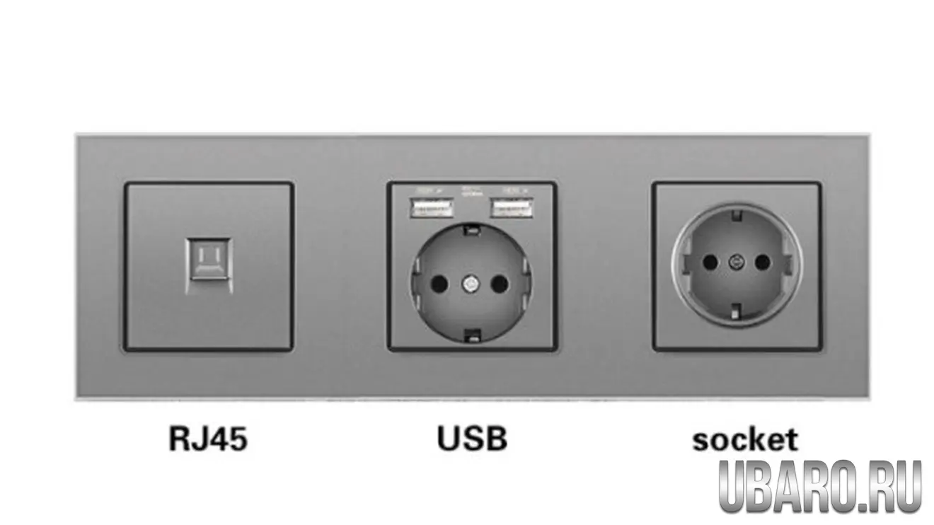 Интернет -USB-розетка -розетка RJ45-1-U1-H1