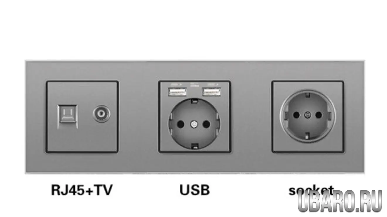 Телефон-телевизор-USB-розетка-розетка RJ45TV-U1-H1