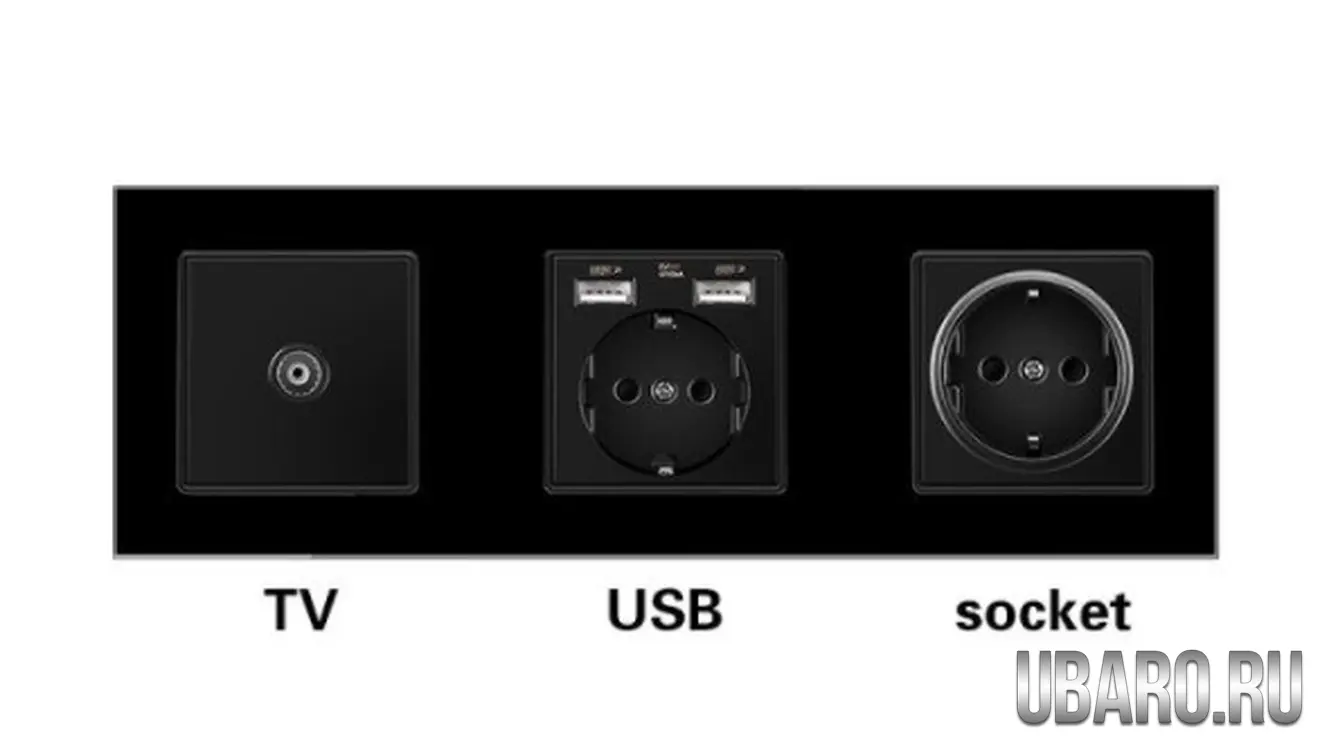 Телевизор-USB-розетка-розетка TV-1-U1-B1