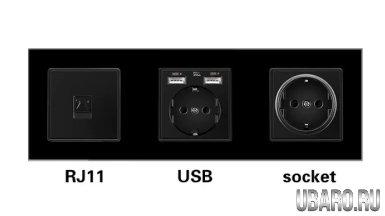 Телефон-USB-розетка-розетка RJ11-1-U1-B1