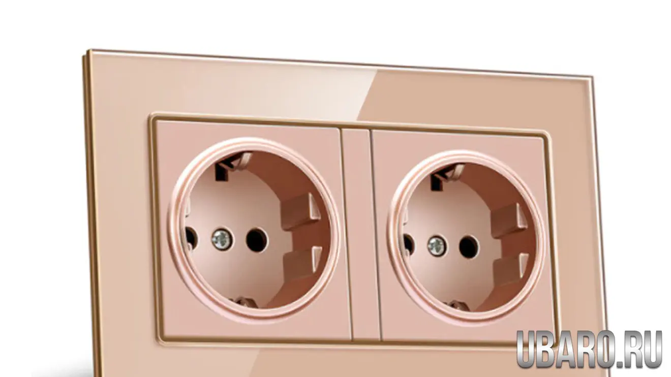 Розетка двойная золотая DS-146-G2 (35)