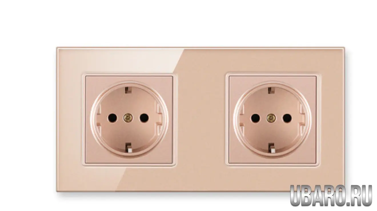 Розетка двойная золотая DS-172-G2 (47)