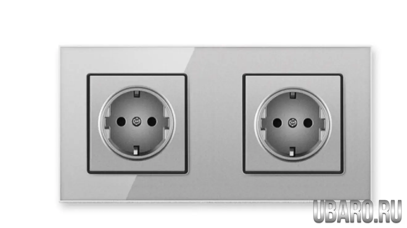 Розетка двойная серая DS-172-H2 (48)
