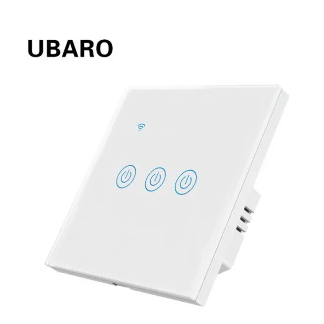 Сенсорный WIFI выключатель трехклавишный белый