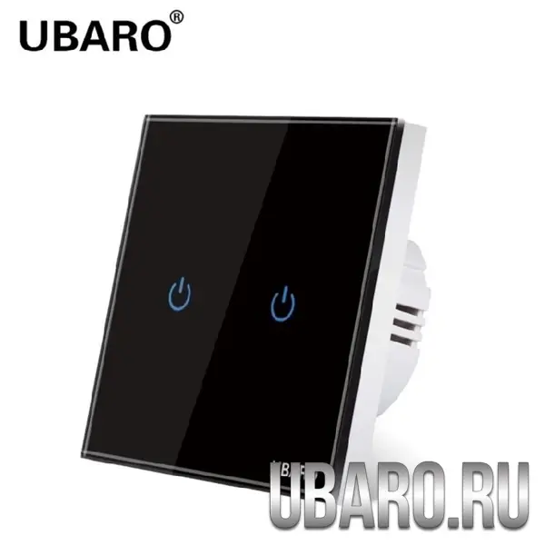 Сенсорный выключатель двухклавишный  черный LG-BW2X (2)