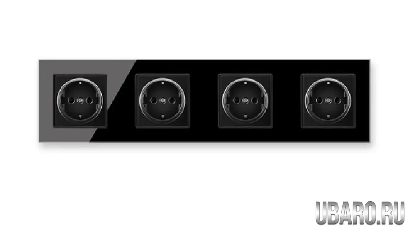 Розетка четверная черная DS-344-B4 (41