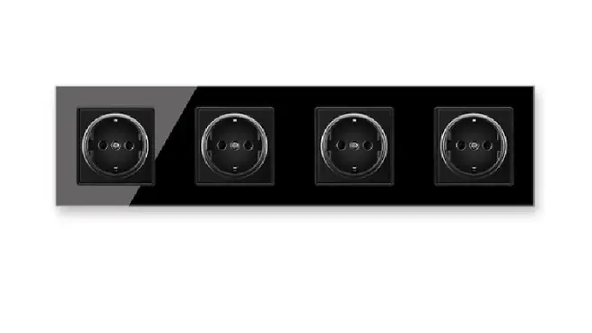 Розетка четверная черная DS-344-B4 (41