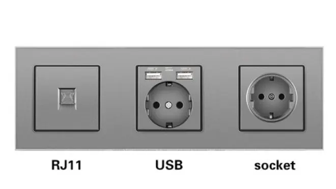 Телефон -USB-розетка -розетка RJ11-1-U1-H1