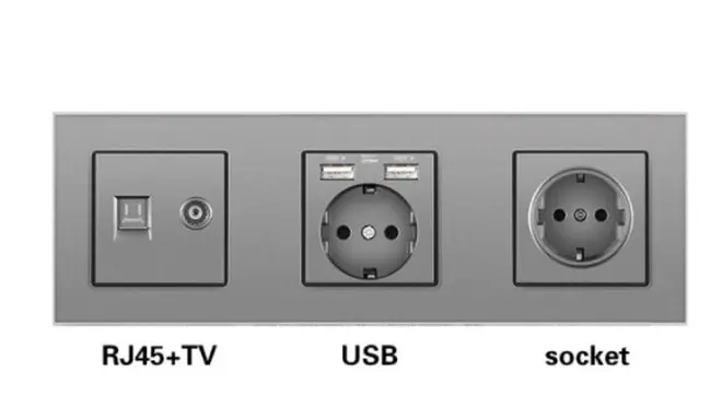 Телефон-телевизор-USB-розетка-розетка RJ45TV-U1-H1