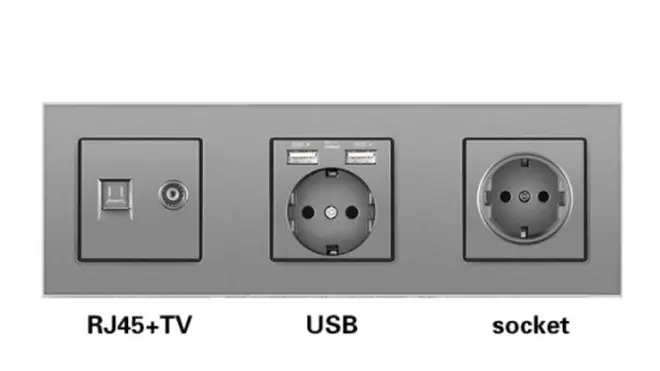 Телефон-телевизор-USB-розетка-розетка RJ45TV-U1-H1