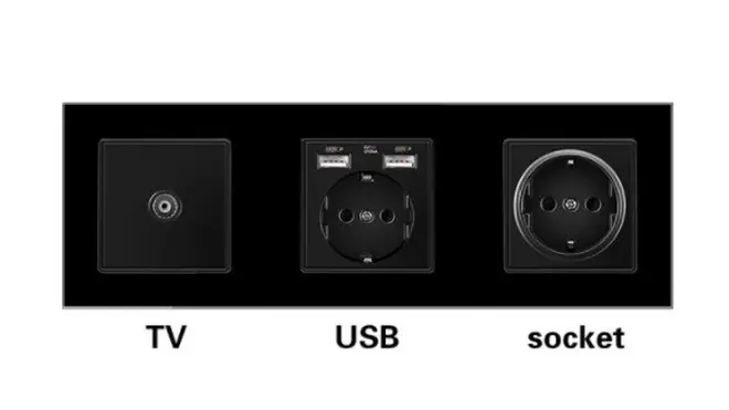 Телевизор-USB-розетка-розетка TV-1-U1-B1