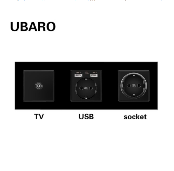 Телевизор-USB-розетка-розетка TV-1-U1-B1