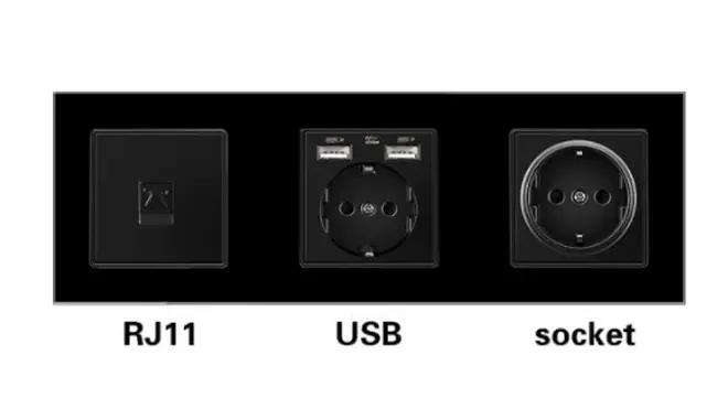 Телефон-USB-розетка-розетка RJ11-1-U1-B1